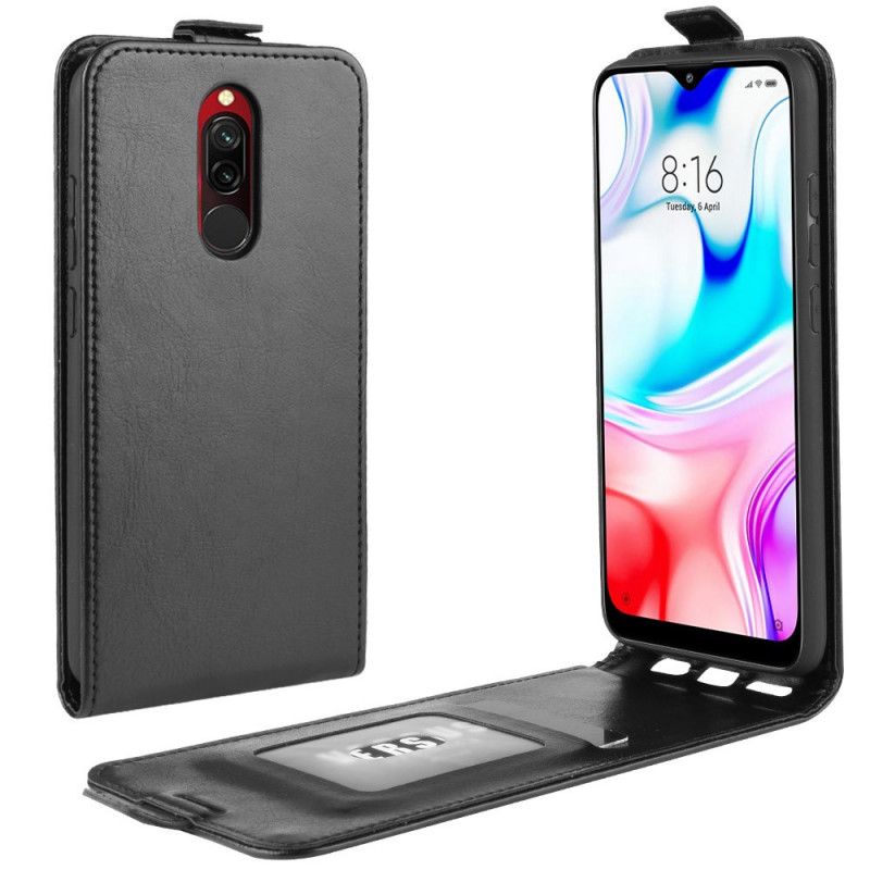 Lederhüllen Xiaomi Redmi 8 Schwarz Faltbarer Ledereffekt