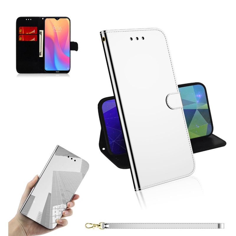 Lederhüllen Xiaomi Redmi 8 Schwarz Spiegelbezug Aus Kunstleder