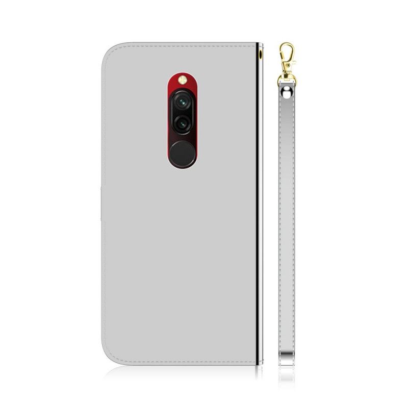 Lederhüllen Xiaomi Redmi 8 Schwarz Spiegelbezug Aus Kunstleder