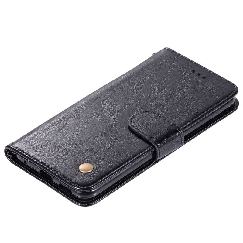 Lederhüllen Xiaomi Redmi 8 Schwarz Vintage Ledereffekt Mit Riemen