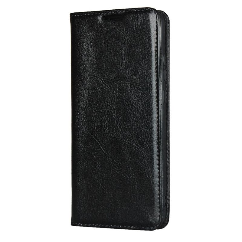 Flip Case Huawei Mate 30 Schwarz Echtes Reines Leder