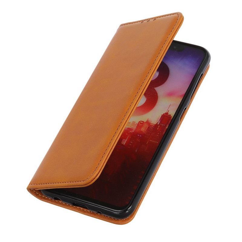 Flip Case Huawei Mate 30 Schwarz Gespaltenes Leder