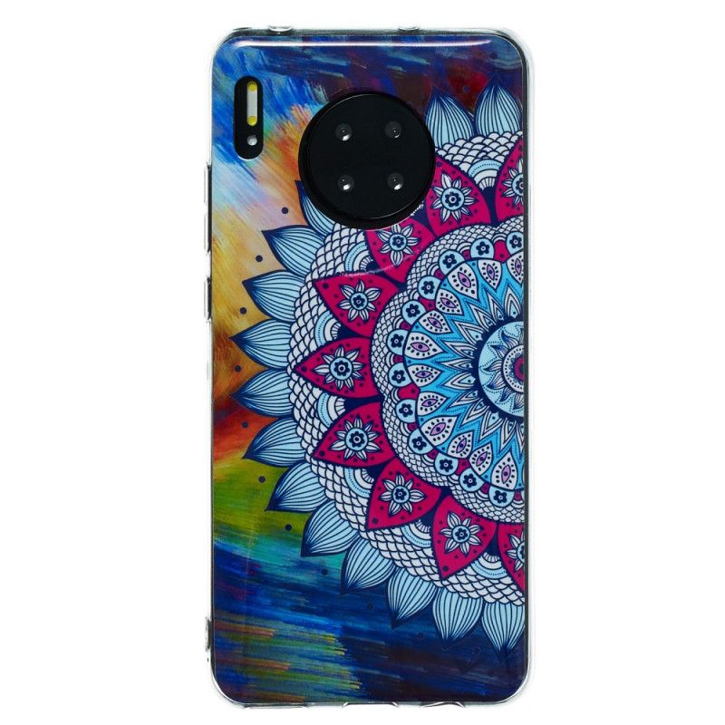 Hülle Für Huawei Mate 30 Fluoreszierende Mandala-Eule