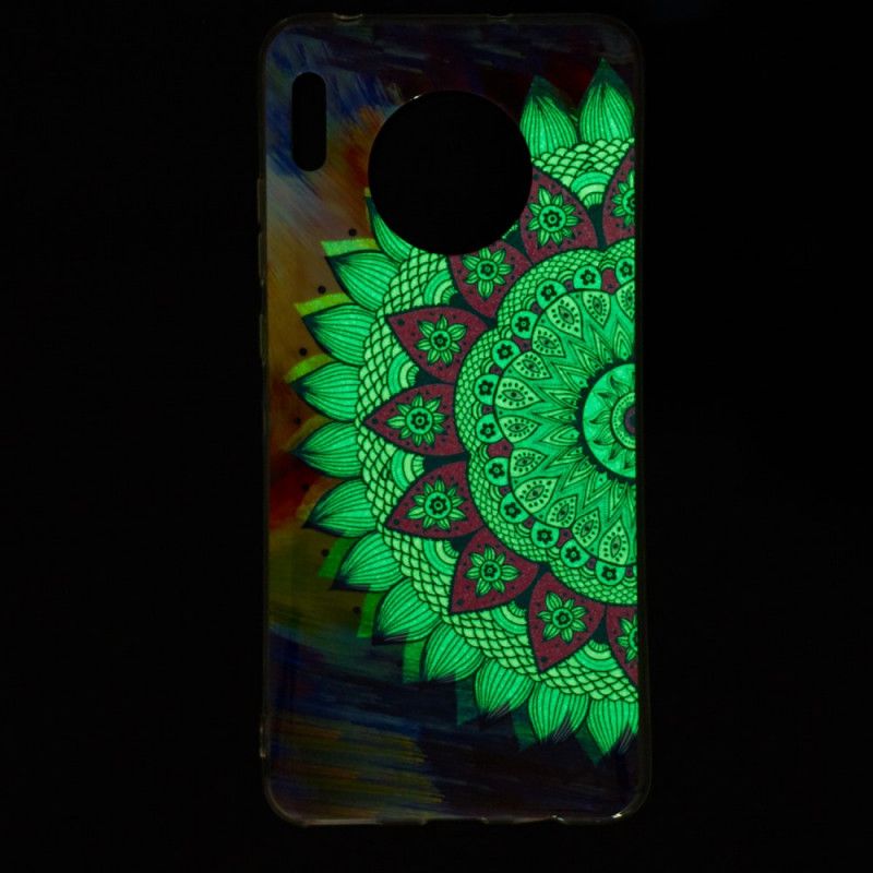 Hülle Für Huawei Mate 30 Fluoreszierende Mandala-Eule