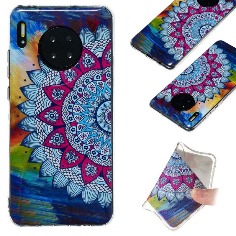 Hülle Für Huawei Mate 30 Fluoreszierende Mandala-Eule