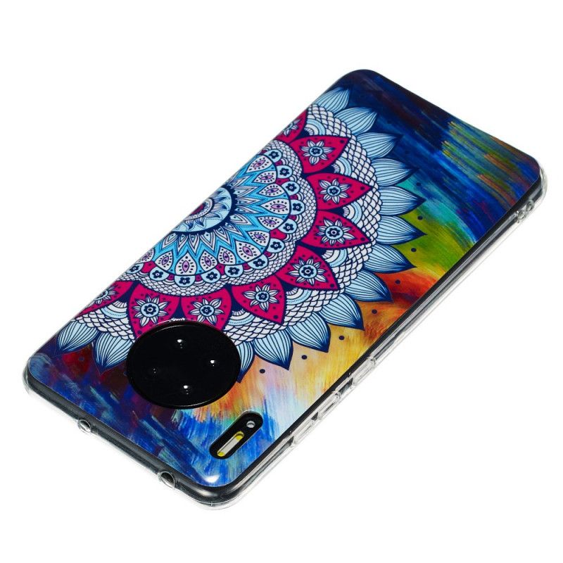 Hülle Für Huawei Mate 30 Fluoreszierende Mandala-Eule