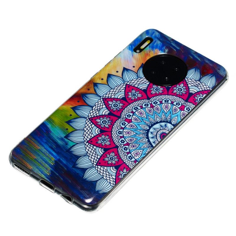 Hülle Für Huawei Mate 30 Fluoreszierende Mandala-Eule