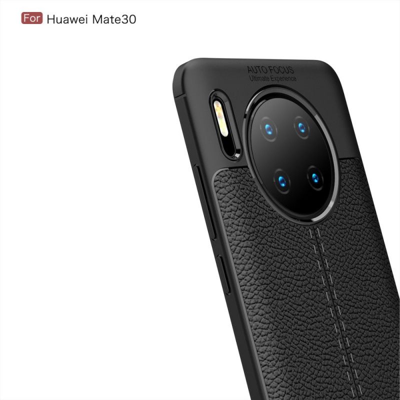 Hülle Huawei Mate 30 Schwarz Litschileder-Effekt