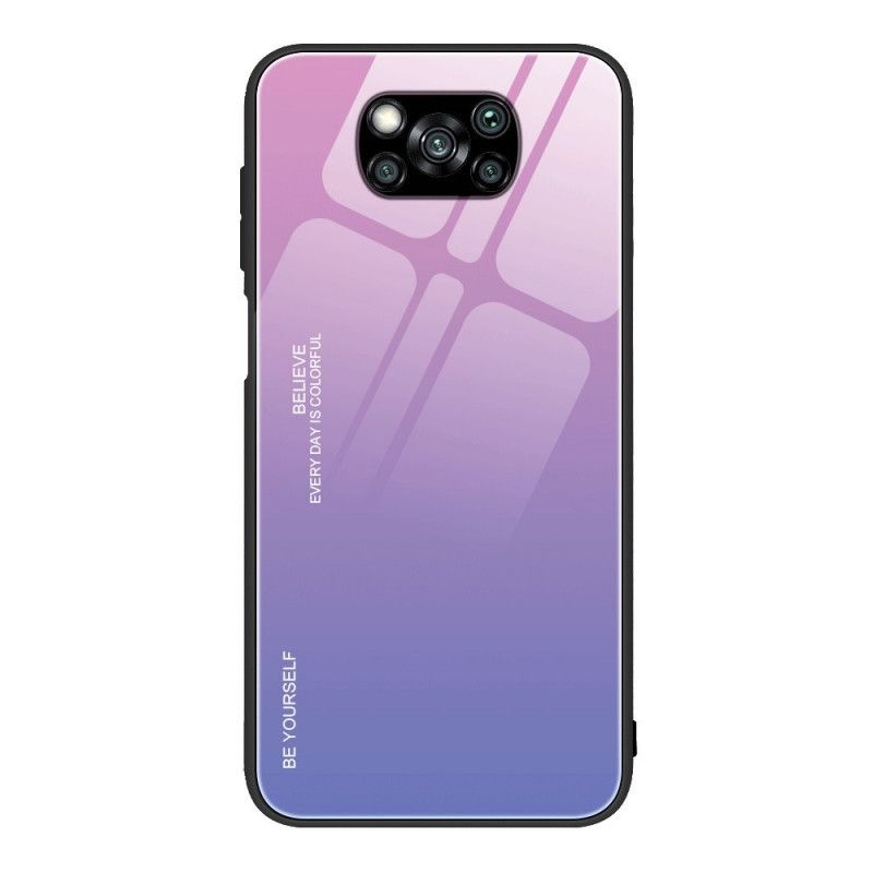 Hülle Für Xiaomi Poco X3 Rot Sei Du Selbst Gehärtetes Glas