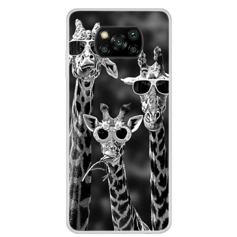 Hülle Xiaomi Poco X3 Handyhülle Giraffen Mit Brille