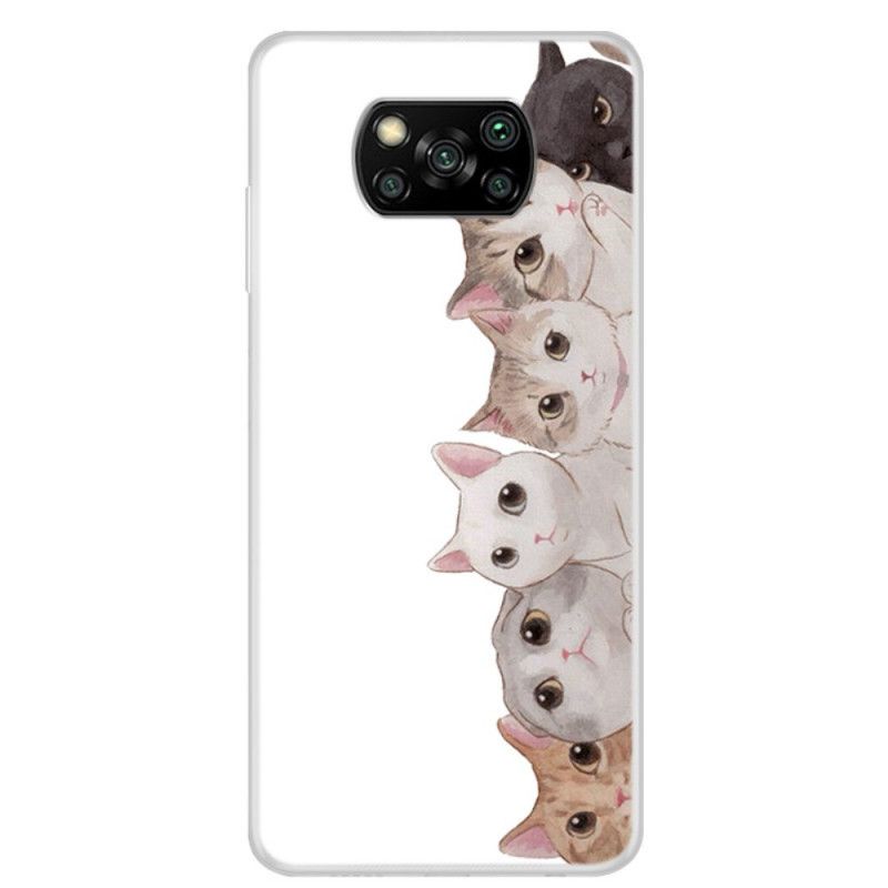 Hülle Xiaomi Poco X3 Katzen Zuhören