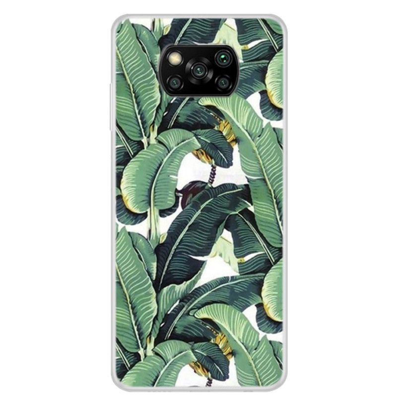 Hülle Xiaomi Poco X3 Transparente Mehrere Grüne Blätter