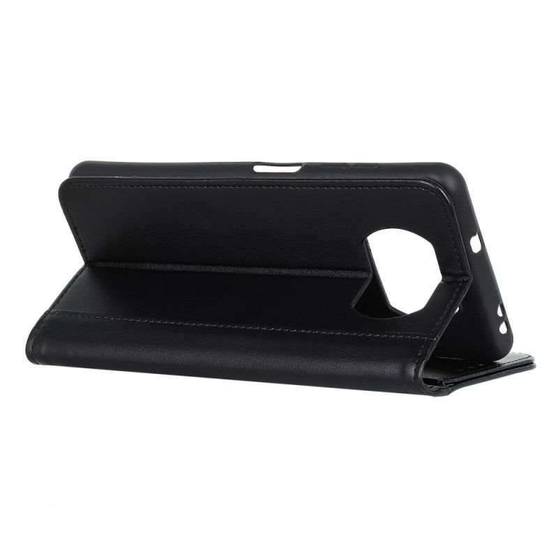 Lederhüllen Für Xiaomi Poco X3 Schwarz Lederstil