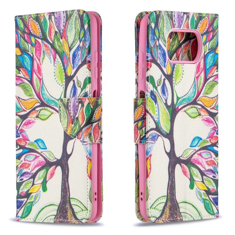 Lederhüllen Xiaomi Poco X3 Farbiger Baum