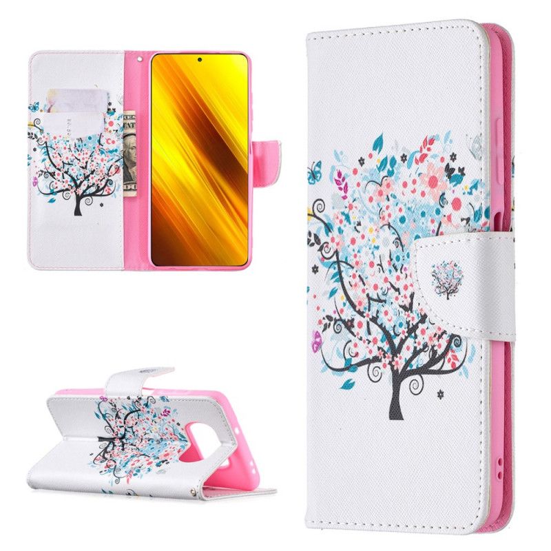 Lederhüllen Xiaomi Poco X3 Handyhülle Blühender Baum