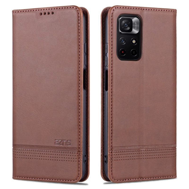 Flip Case Für Xiaomi Redmi Note 11 / Poco M4 Pro 5g Azns Lederstil