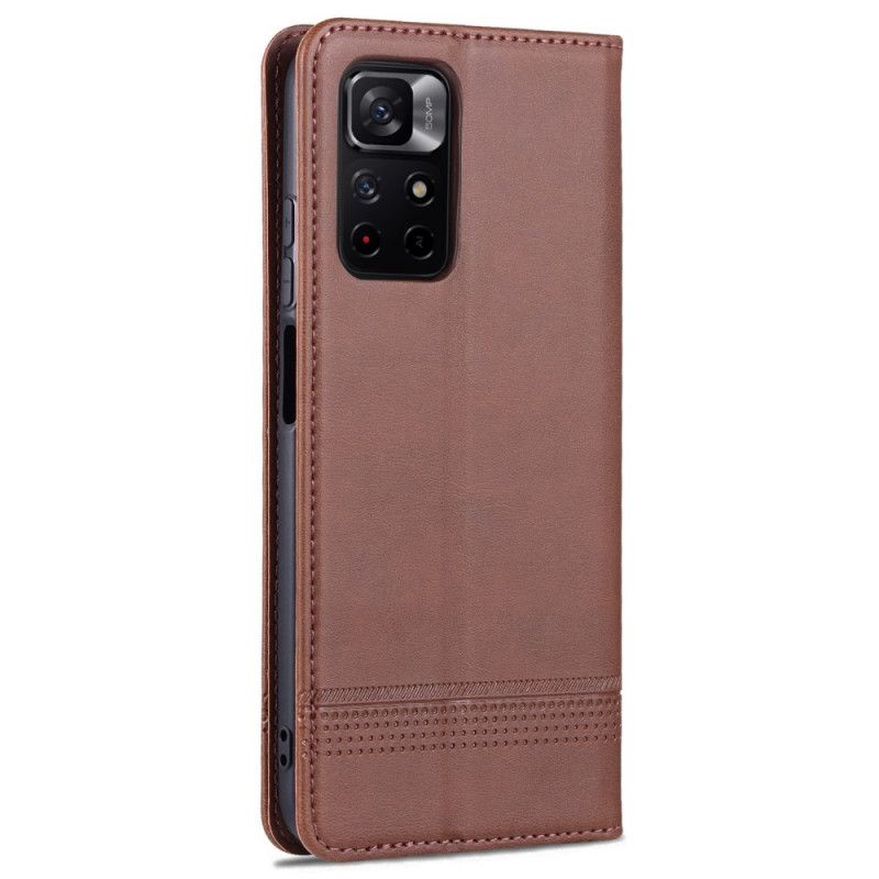 Flip Case Für Xiaomi Redmi Note 11 / Poco M4 Pro 5g Azns Lederstil