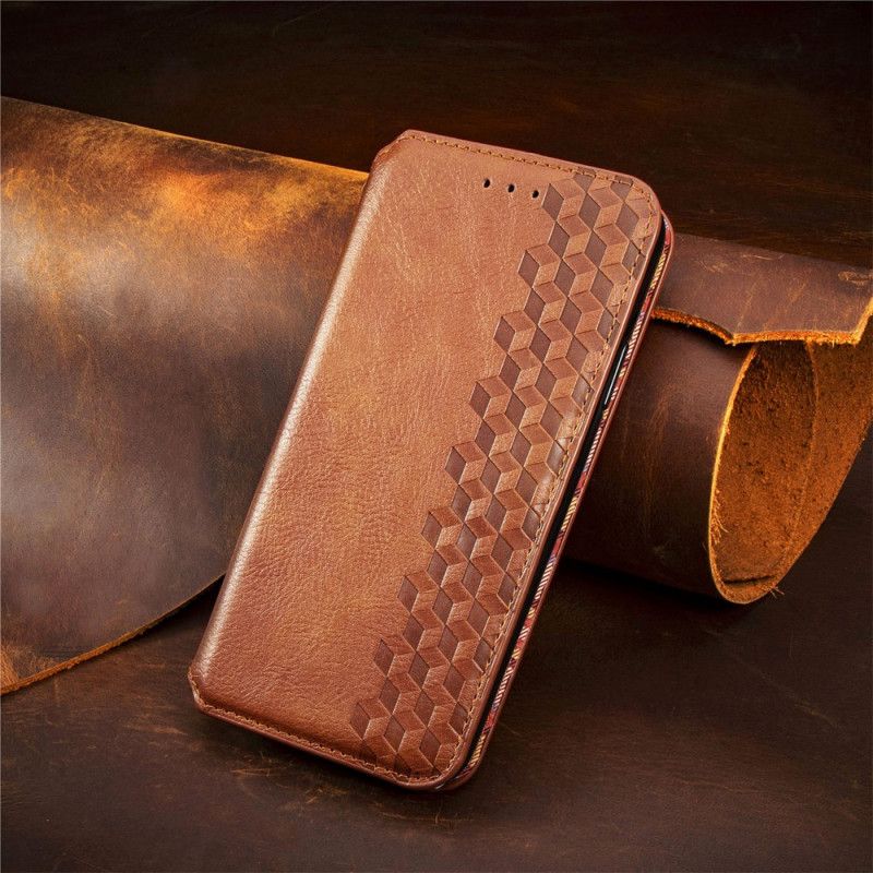 Flip Case Für Xiaomi Redmi Note 11 / Poco M4 Pro 5g Rautenstruktur In Lederoptik