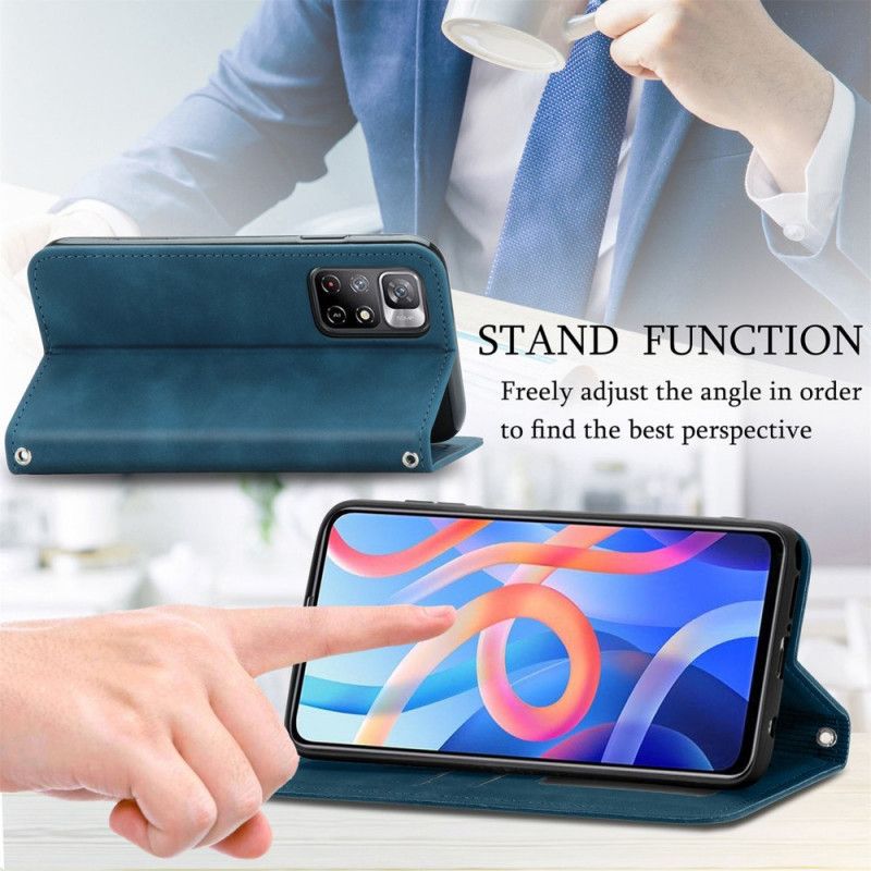 Flip Case Xiaomi Redmi Note 11 / Poco M4 Pro 5g Handyhülle Skin-touch-klassiker