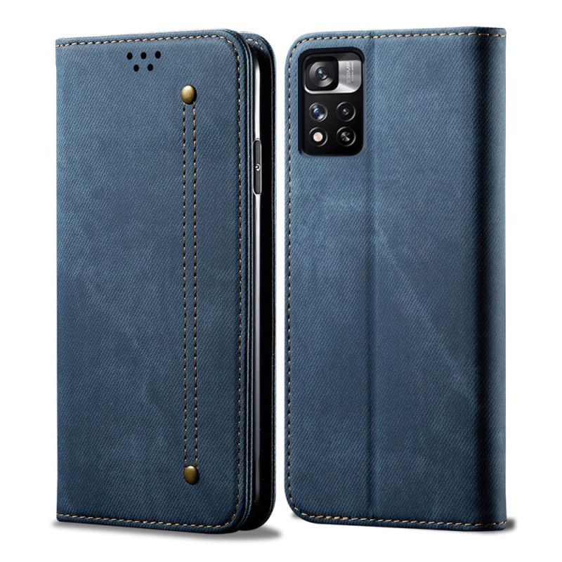 Flip Case Xiaomi Redmi Note 11 / Poco M4 Pro 5g Jeansstoff