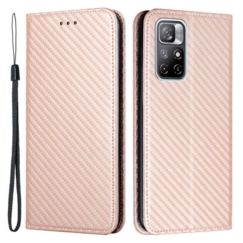 Flip Case Xiaomi Redmi Note 11 / Poco M4 Pro 5g Kohlefaserband