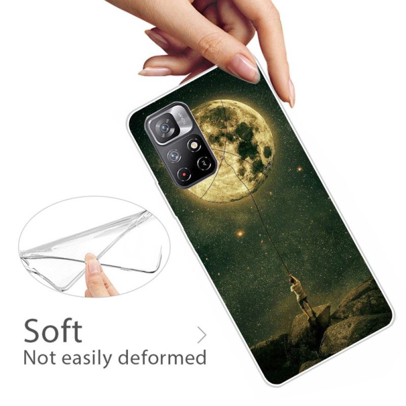 Hülle Für Xiaomi Redmi Note 11 / Poco M4 Pro 5g Flexibler Mann Im Mond