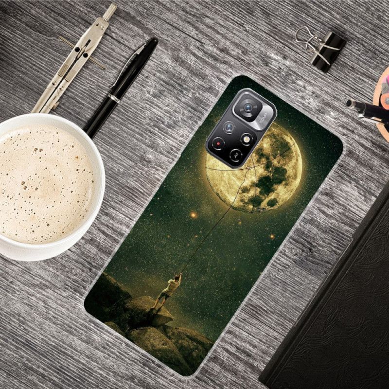 Hülle Für Xiaomi Redmi Note 11 / Poco M4 Pro 5g Flexibler Mann Im Mond