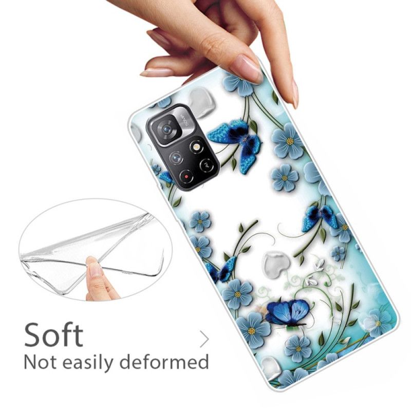 Hülle Für Xiaomi Redmi Note 11 / Poco M4 Pro 5g Retro Schmetterlinge Und Blumen