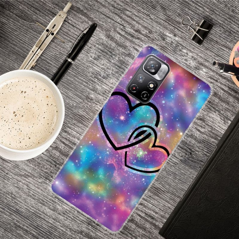 Hülle Xiaomi Redmi Note 11 / Poco M4 Pro 5g Handyhülle Angekettete Herzen