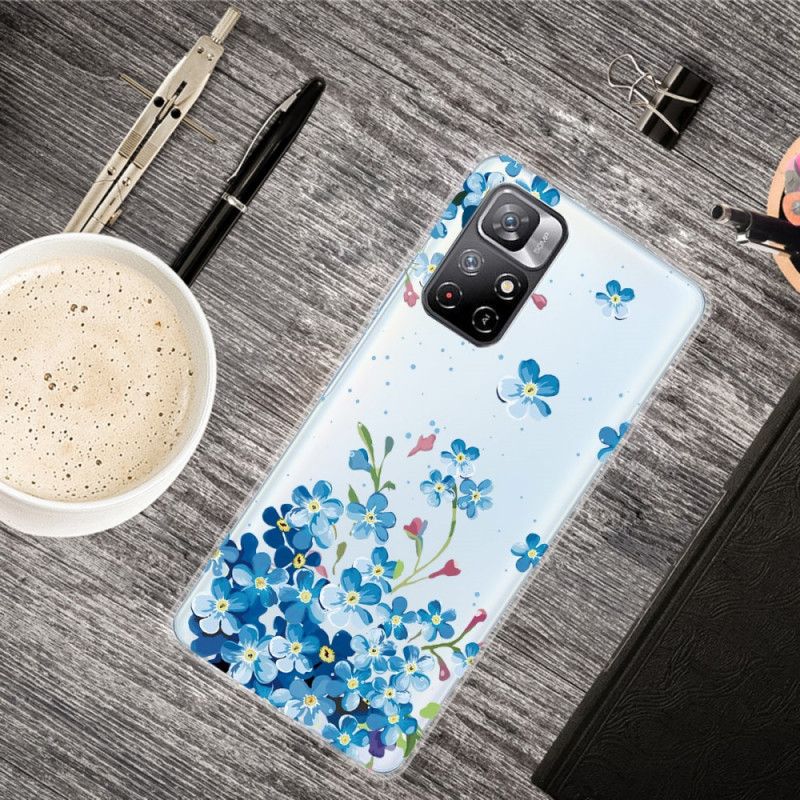 Hülle Xiaomi Redmi Note 11 / Poco M4 Pro 5g Handyhülle Blauer Blumenstrauß