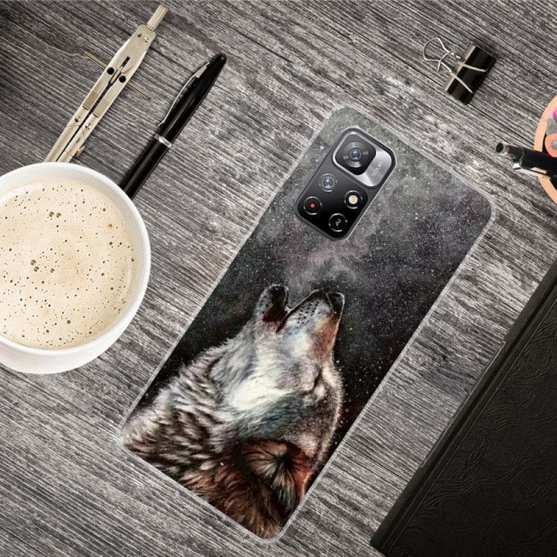 Hülle Xiaomi Redmi Note 11 / Poco M4 Pro 5g Handyhülle Erhabener Wolf