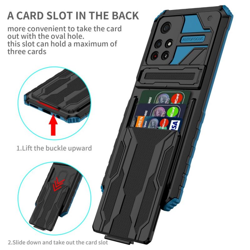 Hülle Xiaomi Redmi Note 11 / Poco M4 Pro 5g Handyhülle Kartenhalter Mit Reißverschluss Und Ständer