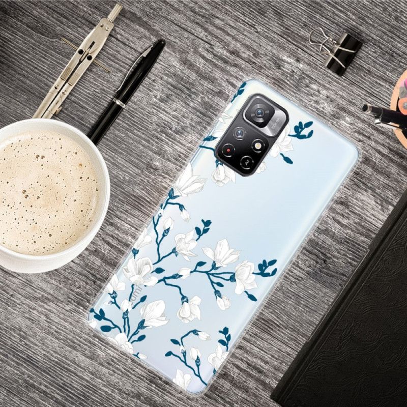 Hülle Xiaomi Redmi Note 11 / Poco M4 Pro 5g Handyhülle Weiße Blumen