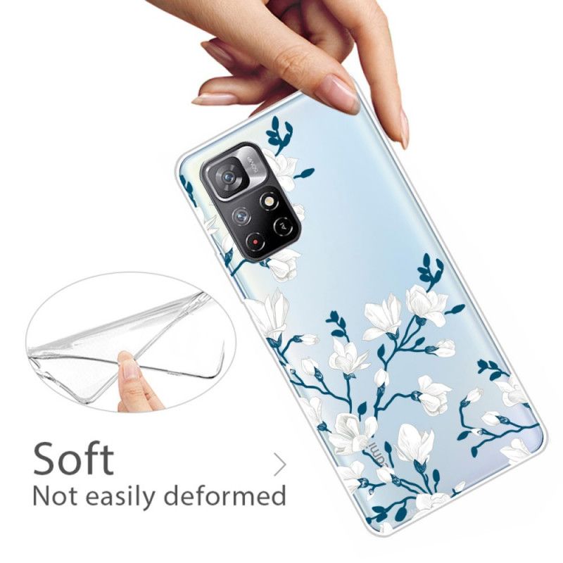 Hülle Xiaomi Redmi Note 11 / Poco M4 Pro 5g Handyhülle Weiße Blumen