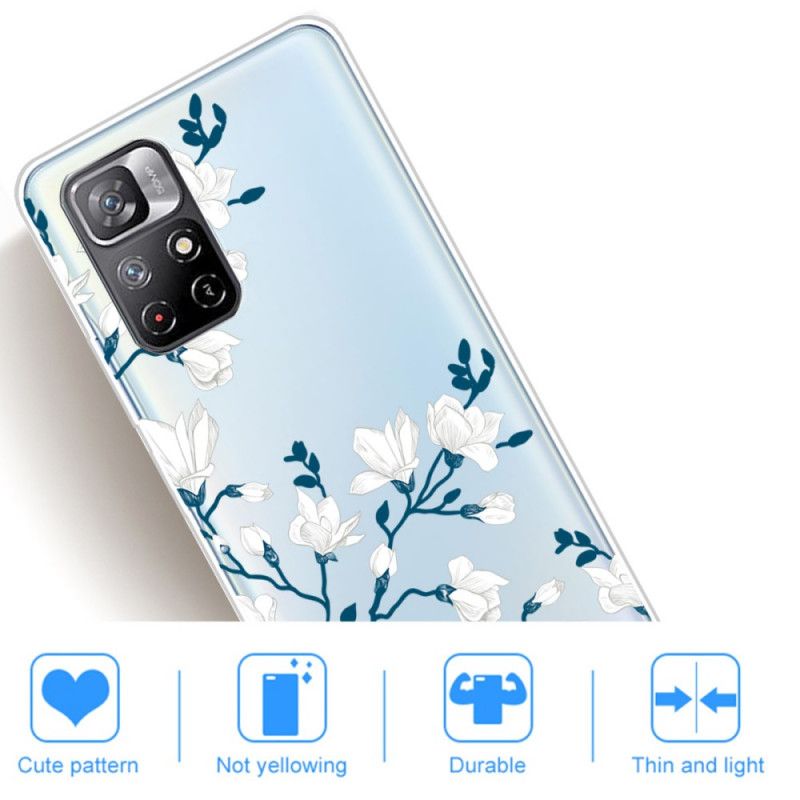 Hülle Xiaomi Redmi Note 11 / Poco M4 Pro 5g Handyhülle Weiße Blumen