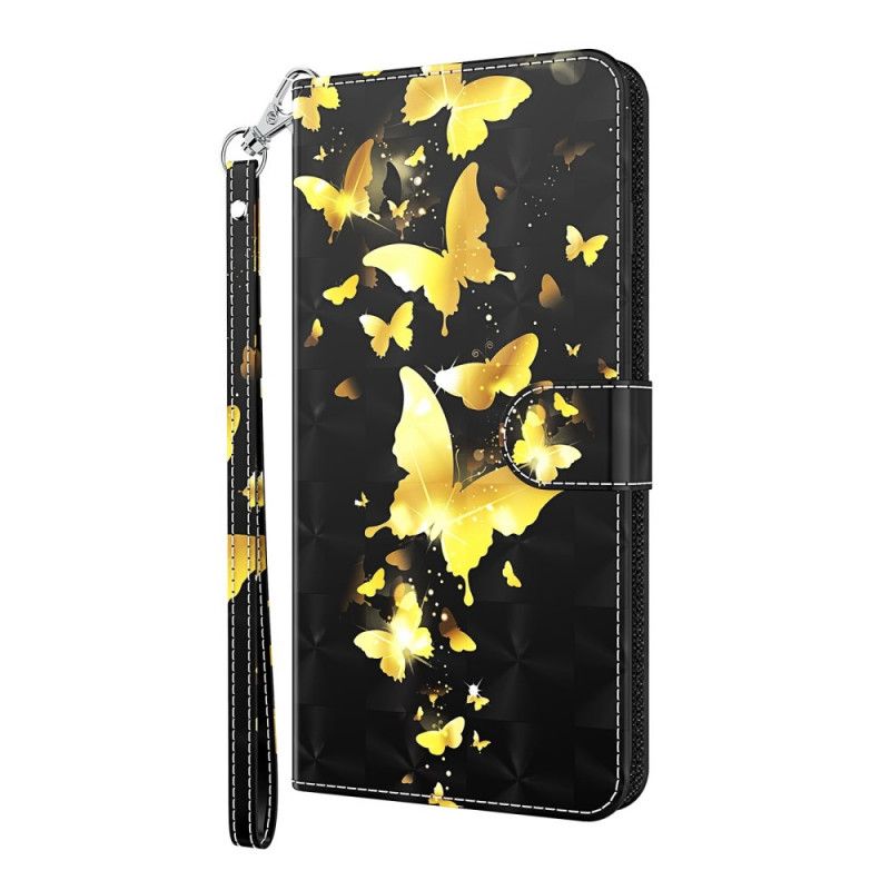 Lederhüllen Für Xiaomi Redmi Note 11 / Poco M4 Pro 5g Gelbe Schmetterlinge