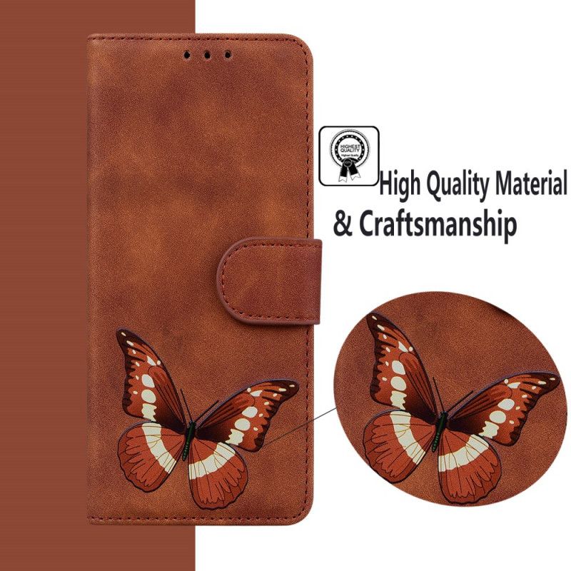 Lederhüllen Für Xiaomi Redmi Note 11 / Poco M4 Pro 5g Hautberührter Schmetterling