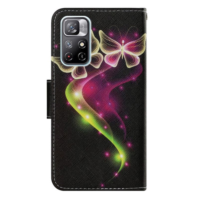 Lederhüllen Für Xiaomi Redmi Note 11 / Poco M4 Pro 5g Magische Schmetterlinge