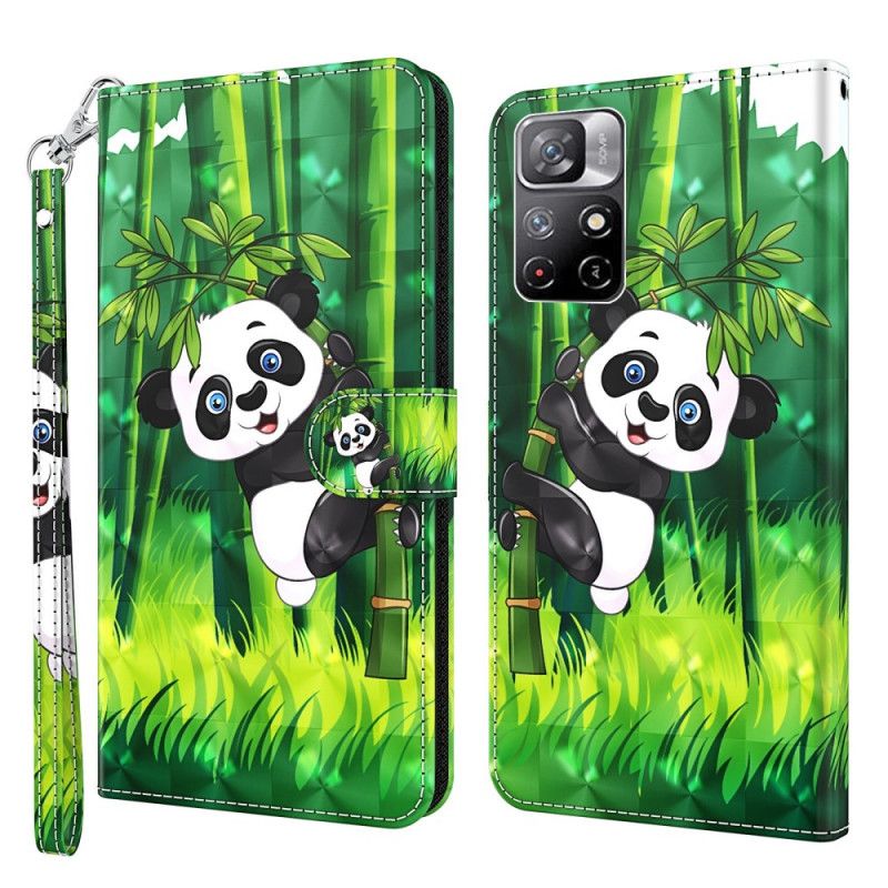 Lederhüllen Für Xiaomi Redmi Note 11 / Poco M4 Pro 5g Panda Und Bambus