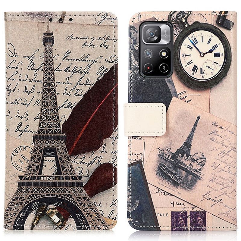 Lederhüllen Xiaomi Redmi Note 11 / Poco M4 Pro 5g Handyhülle Eiffelturm Des Dichters
