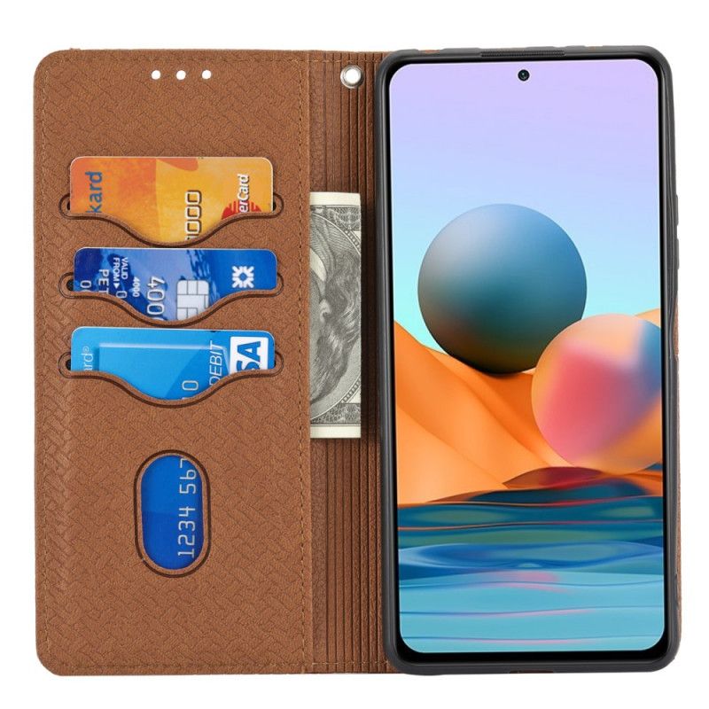 Lederhüllen Xiaomi Redmi Note 11 / Poco M4 Pro 5g Handyhülle Geflochtener Lederriemen