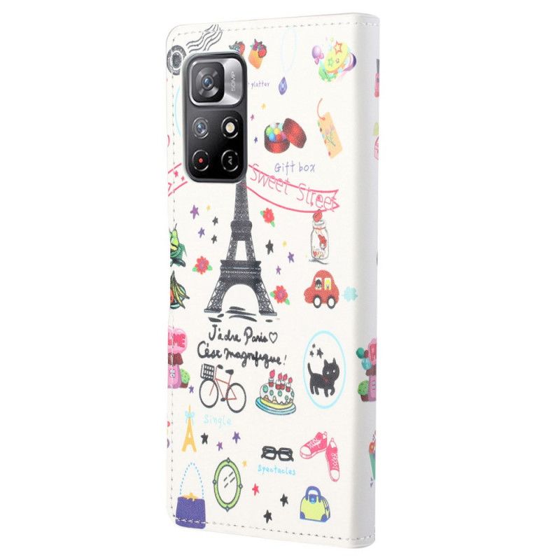 Lederhüllen Xiaomi Redmi Note 11 / Poco M4 Pro 5g Handyhülle Ich Liebe Paris
