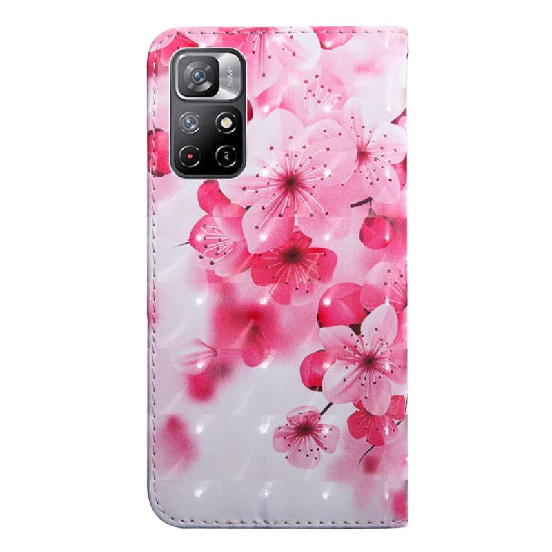 Lederhüllen Xiaomi Redmi Note 11 / Poco M4 Pro 5g Rosa Blumen