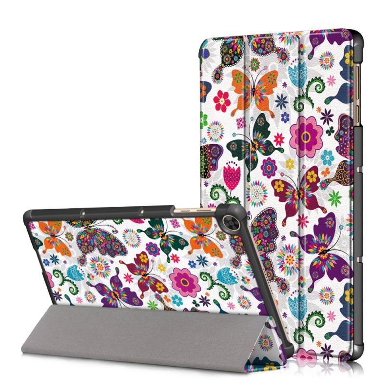 Smart Case Huawei MatePad T 10s Verstärkte Schmetterlinge Und Blumen