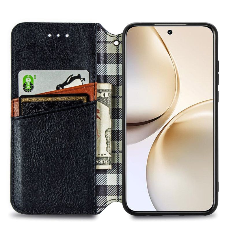 Flip Case Realme 14 Pro 5g Handyhülle Rautenmuster In Wildlederoptik