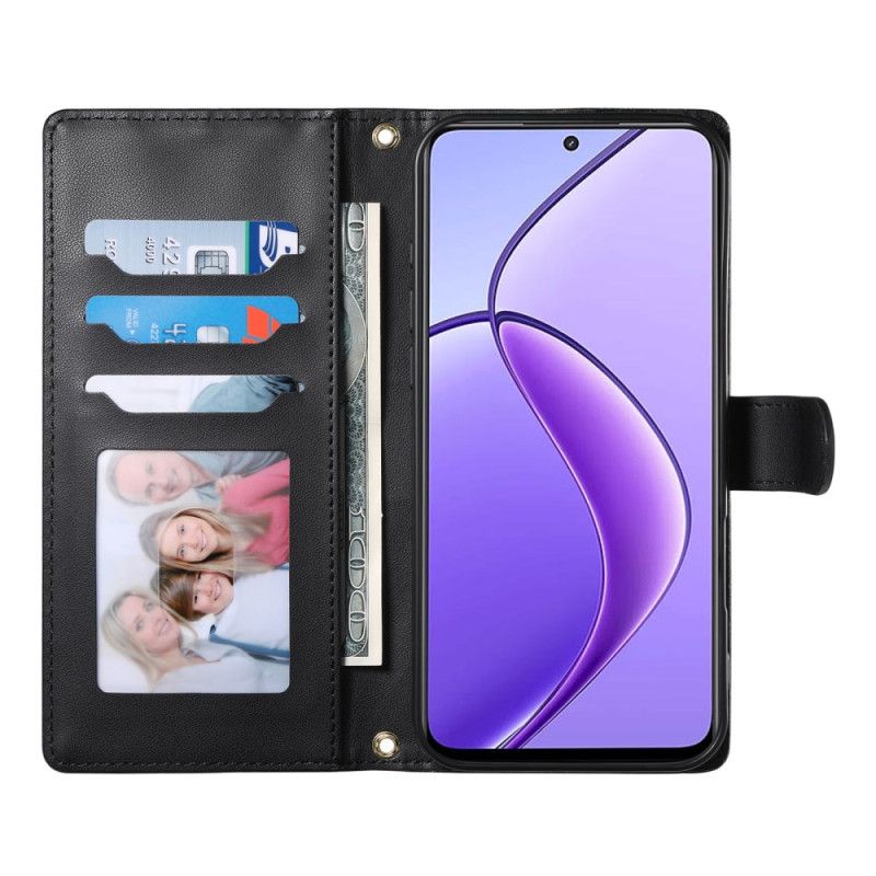 Lederhüllen Für Realme 14 Pro 5g Gestepptes Design Mit Trageriemen Und Schultergurt