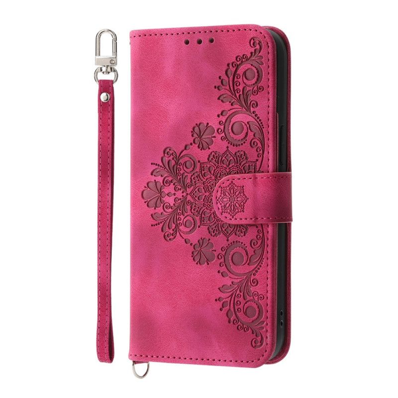 Lederhüllen Realme 14 Pro 5g Blumenspitze Mit Riemen