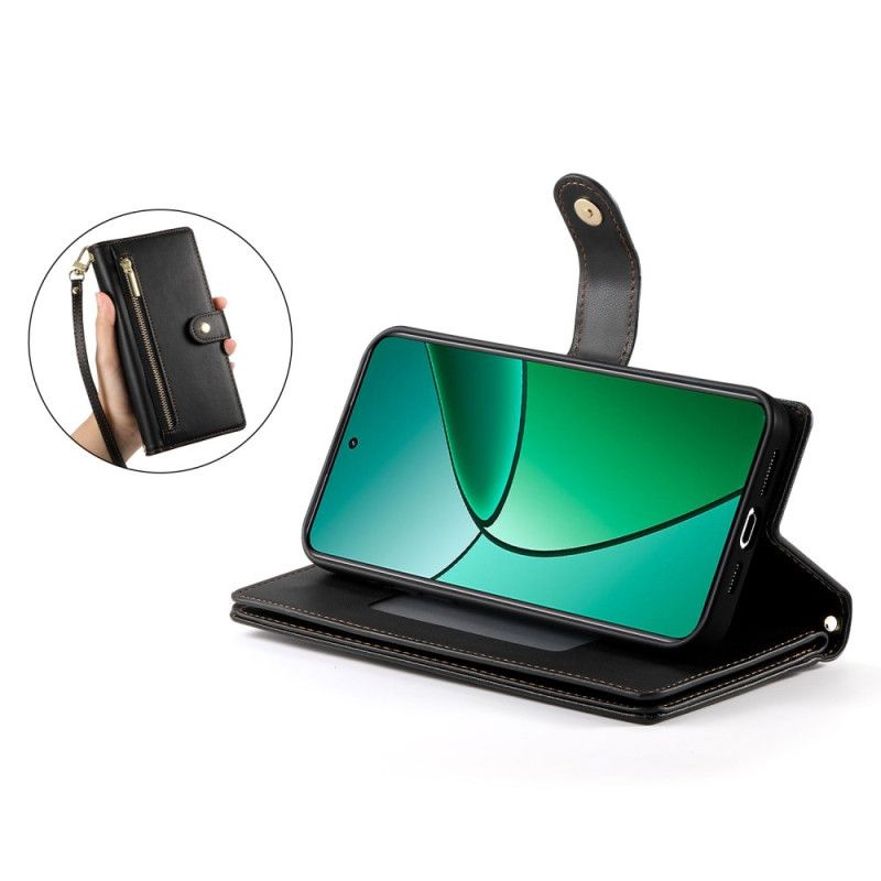 Lederhüllen Realme 14 Pro 5g Brieftaschendesign Mit Trageriemen Und Schultergurt