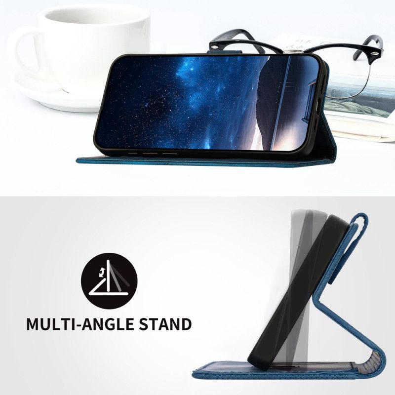 Lederhüllen Realme 14 Pro 5g Handyhülle Geometrische Schmetterlinge Mit Riemen