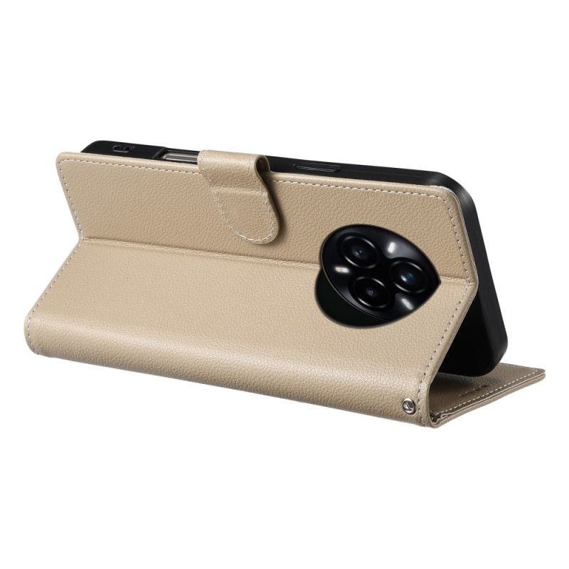 Lederhüllen Realme 14 Pro 5g Handyhülle Glatte Lederoptik Mit Riemen